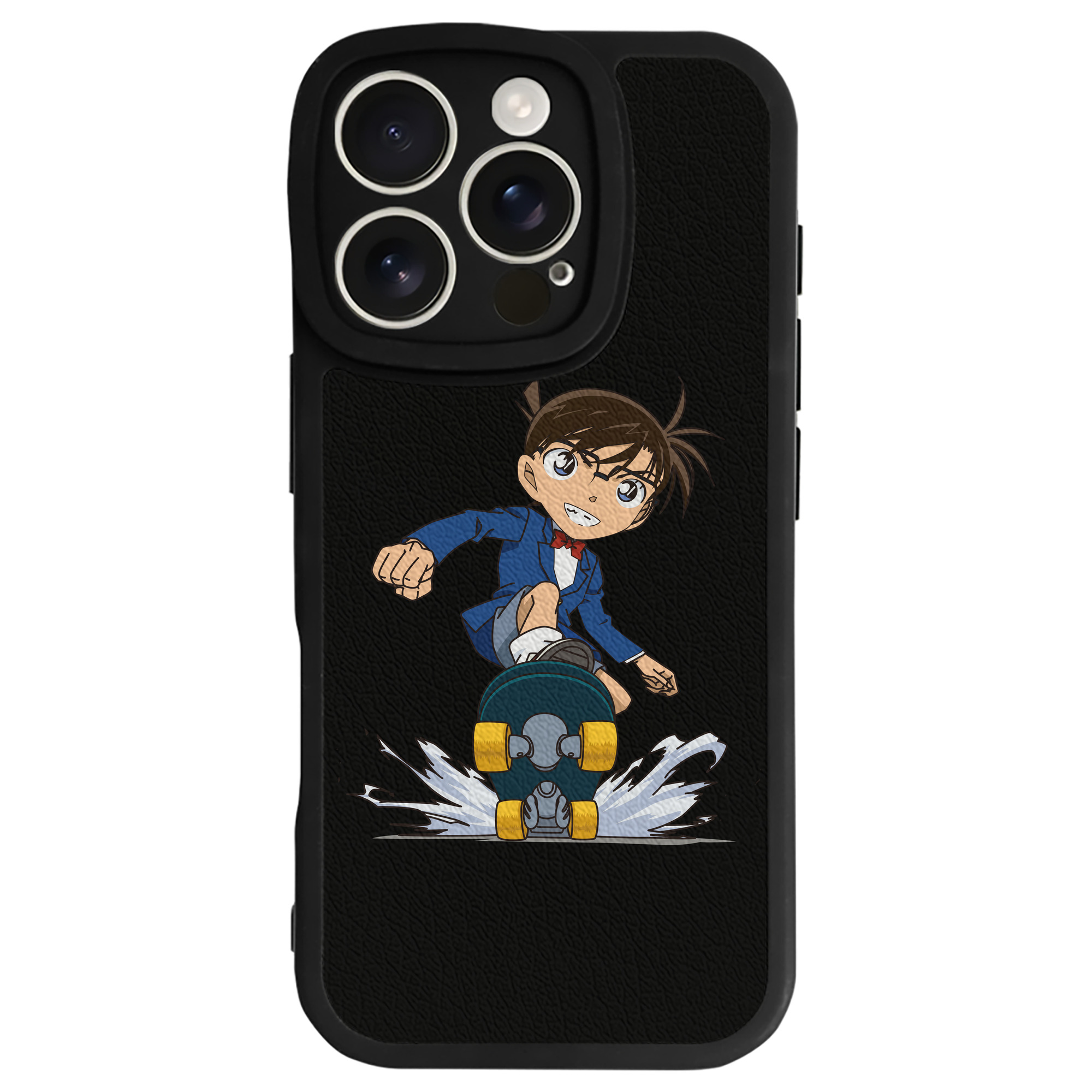 （画像用） 名探偵コナン 江戸川 コナン Detective Conan Conan Edogawa 【iPhone 16シリーズ対応】シリコンスマホケース（レザー調） 材質：シリコン